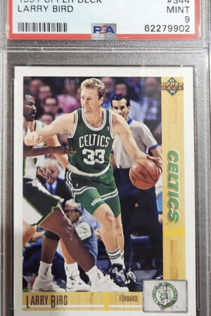 1991 Upper Deck Larry Bird number 344 Mint Grade 9 Serial number 62279902