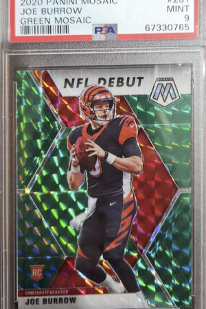 2020 Panini Mosaic Joe Burrow Green Mosiac number 261 Mint Grade 9 Serial number 67330765