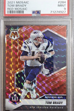 2021 Mosaic Tom Brady Red Mosaic number 284 Mint Grade 9 Serial number 71274927